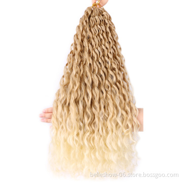 Xin Si loose deep wave bundles frontal closure natural wave color crochet hair 24 inch water wave